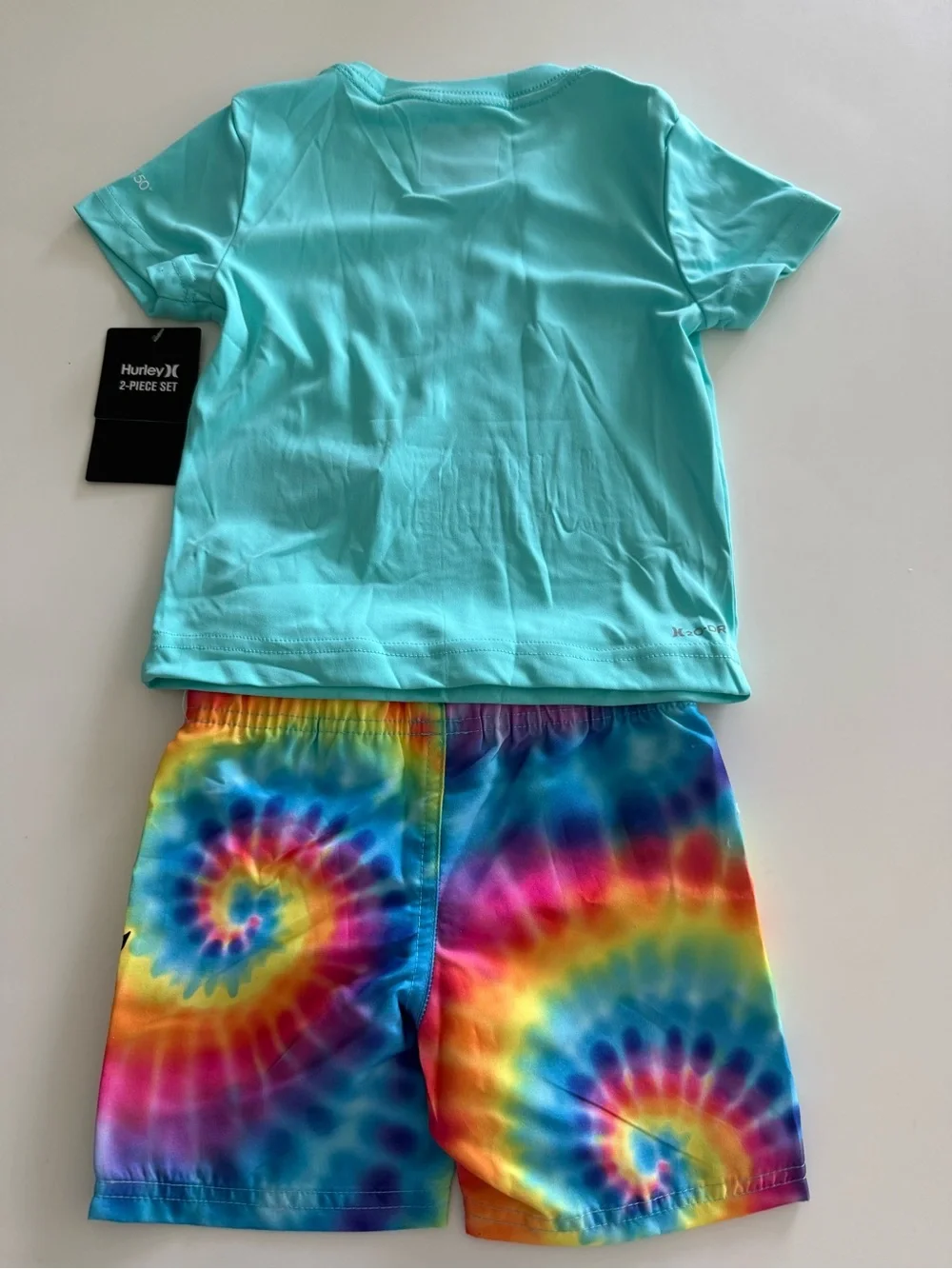 Hurley Toddler Boys Aqua Tee & Tie-Dye Swim Set, 2T, NWT
